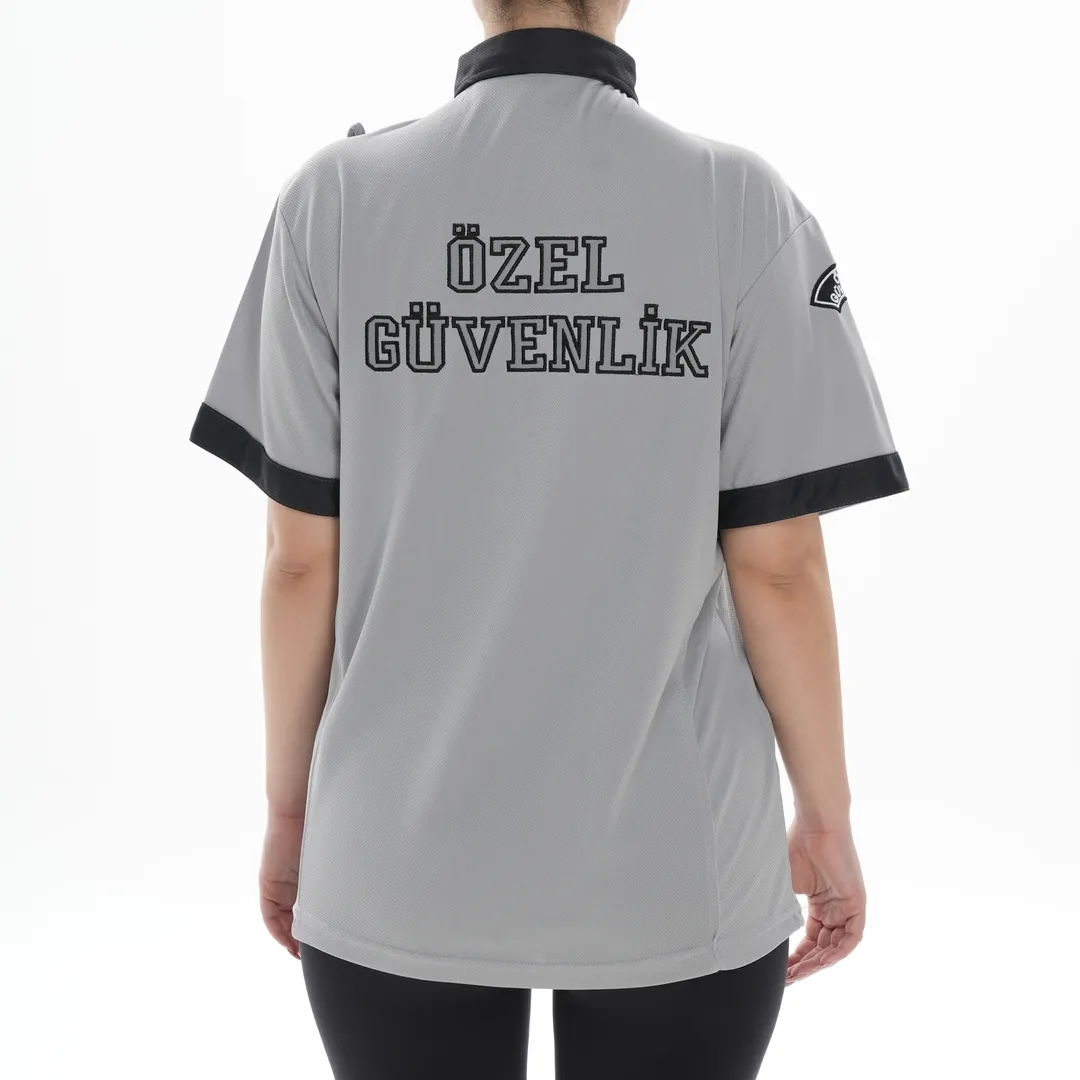 Unisex Özel Güvenlik Polo Yaka Tişörtü - Gri Renk (veya: Gri Özel Güvenlik Unisex Tişört)